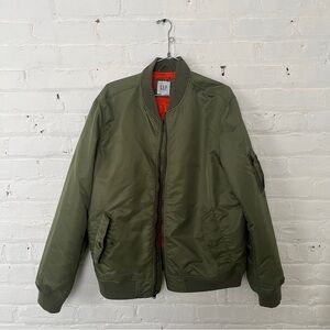 NWOT Army Green Puffy Bomber Jacket
